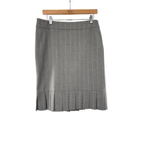 Classiques Entier Womens Pinstripe Pleated Skirt Size 10 Gray Polyester & Wool B